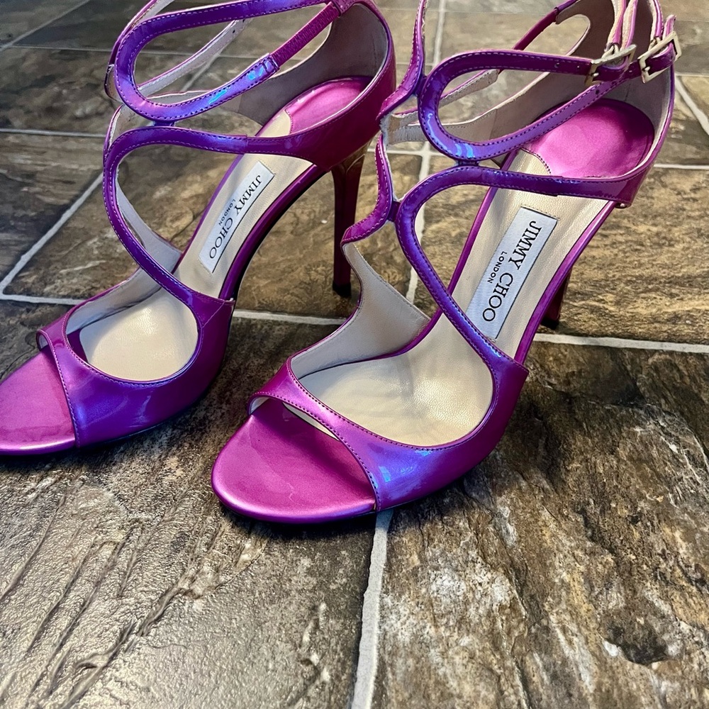 Jimmy Choo Fuchsia Strappy Heels